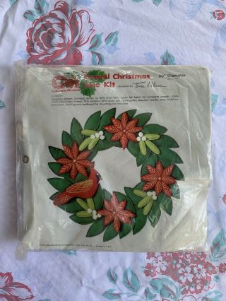 Vintage Columbia Minerva Crewel Christmas Idea Kit Erica Wilson