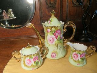 Vintage Lefton China Heritage Rose Tea Set