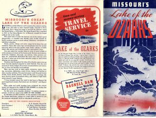 Lake Of The Ozarks Missouri Vintage 1941 Brochure Maps Local Businesses Ads