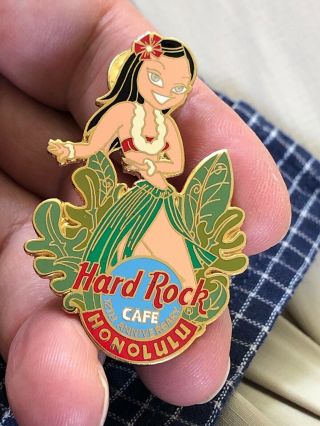 Vintage Hard Rock Cafe Pin Honolulu Hula Dancer Girl