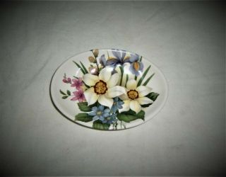 Floral Soap Dish England English Crownford Ny Vintage White Garden Flowers