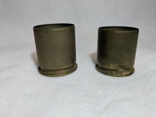 Vintage Very Early Vietnam War 40mm Brass Shell Shot Glasses