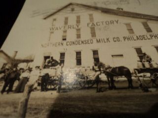 Vintage 1900 ' s Postcard RPPC Waverly Iowa,  Condensed Milk Co.  Philadelphia 4