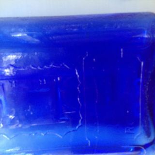 Vintage Cobalt Blue Glass Water Container Made For The Franklin Refrigerator