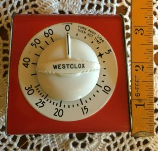 Vintage Westclox 60 Min.  Kitchen Timer (red)