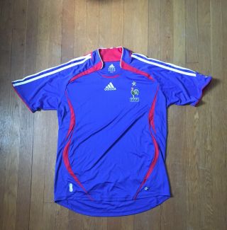2006 Vintage France Mens Home Football Shirt Jersey Adidas Size M