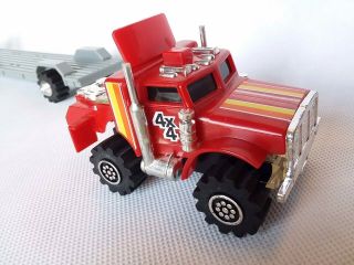 Vintage Ljn Toys Rough Riders 4x4 Red Semi Truck With Trailer Made In Macao
