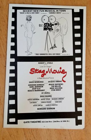 1971 Vtg Off Broadway Musical Theater Poster Stag Movie Adrienne Barbeau Nude