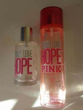 Vintage Victoria Secret Pink Peace Love Hope Body Spray Mist Perfume Set