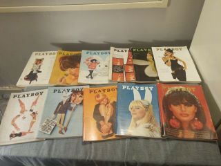 Vintage Playboy Magazines All Of 1966 Except August All Centerfolds Intact.