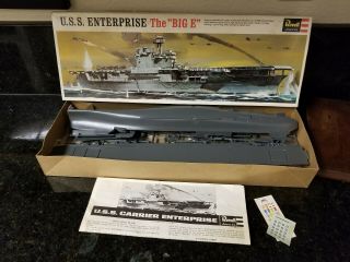 Vintage Revell U.  S.  S.  Enterprise " Big E " Aircraft Carrier Ship Model Kit