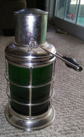 Vintage Glass And Chrome Decanter