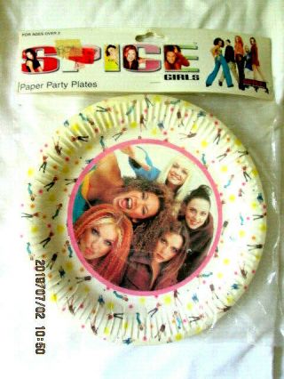 Spice Girls Official Vintage 1997 Paper Party Plates Collectible