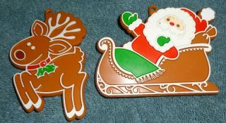 Hallmark Vintage Painted Plastic Cookie Cutter - Santa 