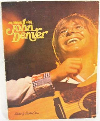 Vintage 1975 An Evening With John Denver Sheet Music Book Cherry Lane