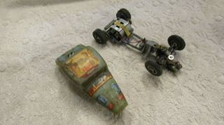 Vintage 1/24 Scale Ford Model T Body Slot Car With Motor & Chassis 4409