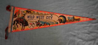 Vintage Wild West City Nj Souvenir Pennant