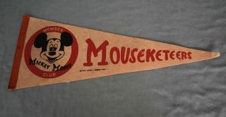 Vintage Micky Mouse Club Souvenir Pennant