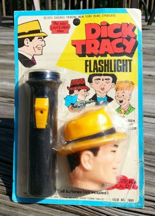 Vtg Dick Tracy Toy Flashlight - 1975 Chicago Tribune - Ny News Chester Gould Nip