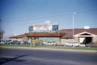 Vintage Slide Sl86 ☆ 1955 Red Kodachrome Las Vegas Thunderbird Casino Bow 803a