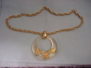 Vintage Lucite Star Fish Bowl Necklace
