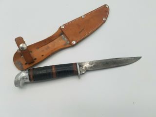 Vintage Western Boulder Colo Usa Fixed Blade Knife W Sheath