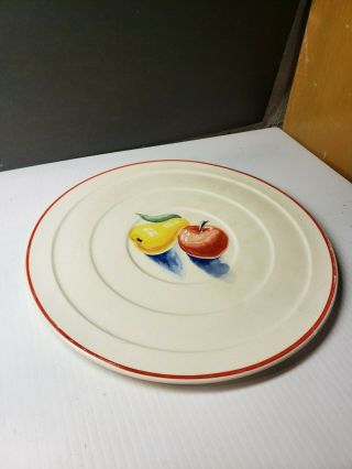 Vintage Harker Pottery Red Apple Art Deco Round Cake Plate