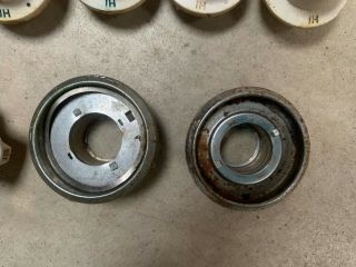 Vintage Stove Clock and Knobs all sorts.  Off of 1950 ' s Wedgewood Stove 5
