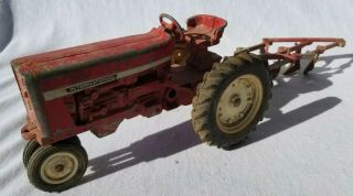 Vintage ERTL Red International Harvester Tractor and Plow Collectible Diecast 2