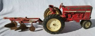 Vintage ERTL Red International Harvester Tractor and Plow Collectible Diecast 4