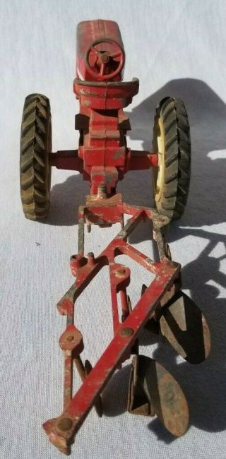 Vintage ERTL Red International Harvester Tractor and Plow Collectible Diecast 5