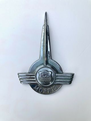 Vintage Morris Auto Car 1950 60 Hood Nameplate Ornament Emblem Trim Badge Metal