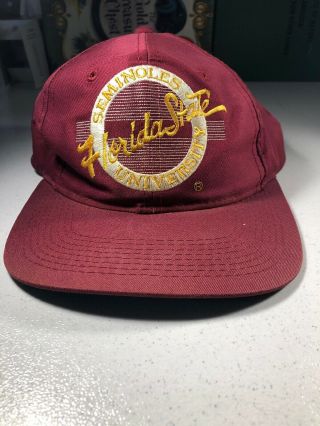Vintage Florida State University Seminoles Maroon Hat Snapback