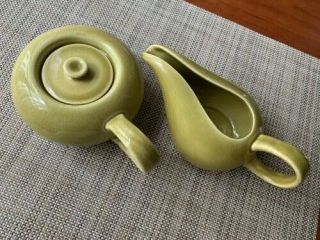 Vintage Russel Wright American Modern Chartreuse Sugar And Creamer Set