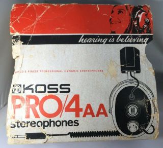 Vintage KOSS Pro/4AA Stereophones Headphones And Paperwork 8