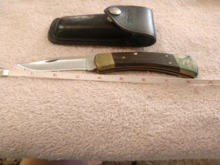Vintage Buck 110 Usa 2 Line Folding Lockback Knife With Case,  Both Marked