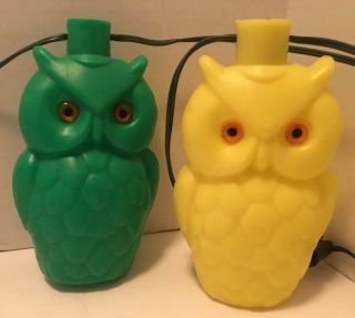 VINTAGE OWL BLOW MOLD LIGHTS PATIO RV PARTY STRING OF FIVE HALLOWEEN DECORATION 3