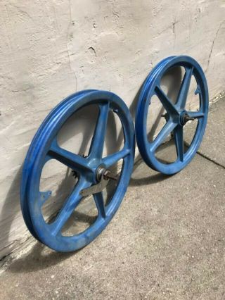 Vintage Mag Wheels Old School Bmx Blue - With Bendix 76 Hubs