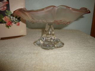 Vintage? Walther Mikasa Pedestal Compote Candy Dish - Pink - W.  Germany 3