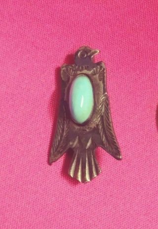 Vintage Silver Color Phoenix Bird Pin W/ Blue Stone (p - 43)