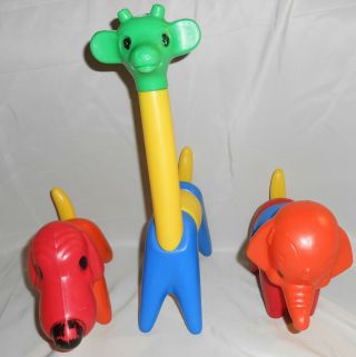 Zoo - It - Yourself Tupperware Tupper Toys Vintage Animal Set Elephant Dog Giraffe