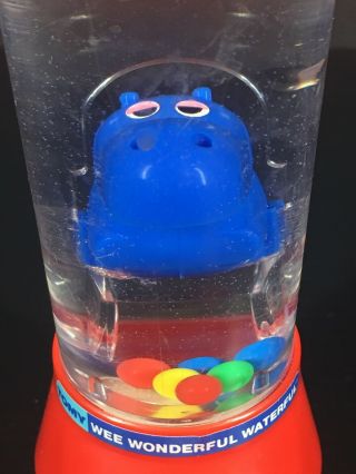 Vintage 1970s Tomy Wee Wonderful Waterful Blue Hippo Red Toy Water Game 3