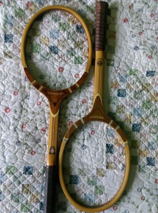 Tad Davis Imperial Tennis Racquets (2) Vintage Wood
