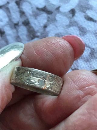 Vintage Siam Sterling Silver Etched Ring Size 6