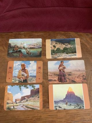 6 Vintage Santa Fe Railroad Calendar Cards 1954 1960 1969 1973 1976 1978