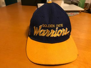 Vtg Sports Specialties Script Golden State Warriors Wool Fitted Hat Size 6 7/8