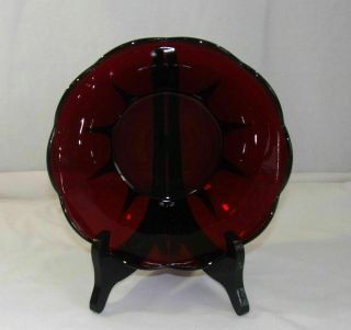 Vintage Anchor Hocking Royal Ruby Red 8 " Scalloped Edge Serving Bowl