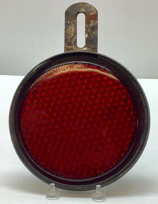 Vintage Do - Ray Lamp Co.  Red Reflector Bicycle Or Automobile License Plate Topper