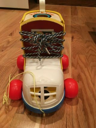 Vintage Fisher Price Pull A - Long Lacing Shoe 146 w 4 wooden people & dog 2