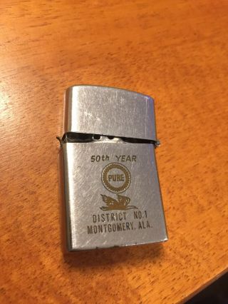 Pure Oil 50 Year Anniversary Montgomery Dist - 1 Vintage Dundee Cigarette Lighter